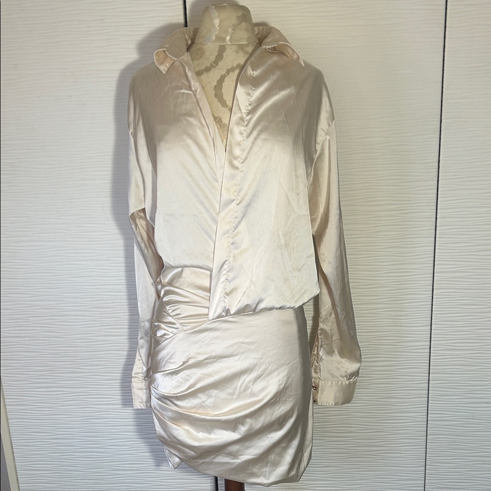 Stretchy Satin Mini Dress, M